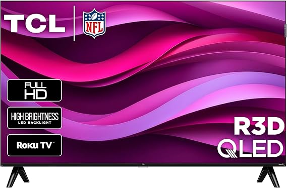 TCL 32-Inch Class R3D Series QLED Roku Smart TV | FullView Bezel-Less Design, Google Cast & AirPlay 2 | Television for Bedroom, Dorm & Kitchen (32R3D, 2026) Streaming Live Local News, Sports & Movies