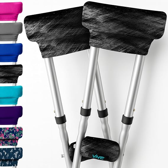 Vive Premium Crutch Pads & Hand Grips - Comfortable, Breathable