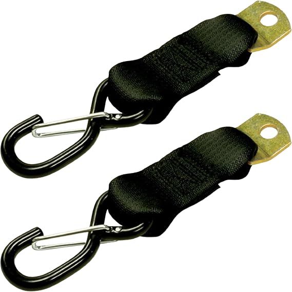 CargoBuckle F14086 S-Hook Adapter Strap for Tie-Downs (2-Pack, Black)