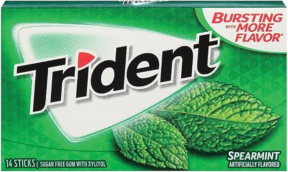 Trident 2051058 Chewing Gum Spearmint 12 Packs/Box (MOZ01106/61534)