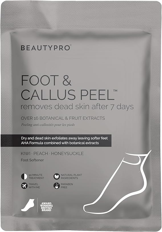 BeautyPro Foot & Callus Peel Mask Exfoliating Socks for Cracked Heels & Dead Skin Vegan Foot Care for Soft, Smooth Feet Multi Award Winning Brand
