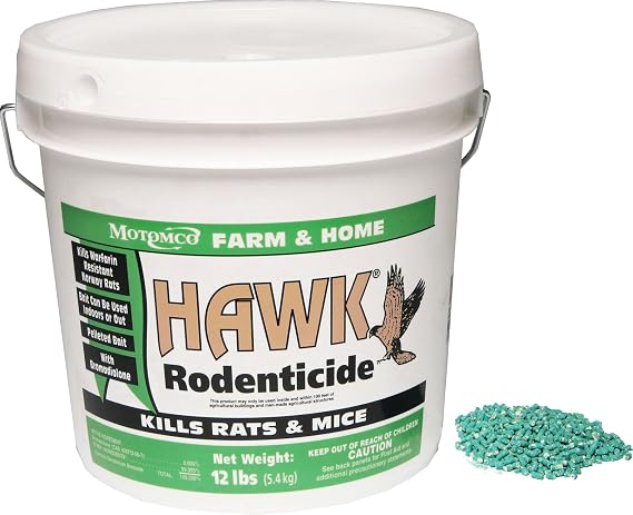 106443 Hawk Rodenticide Pelleted Bait , 12 lb
