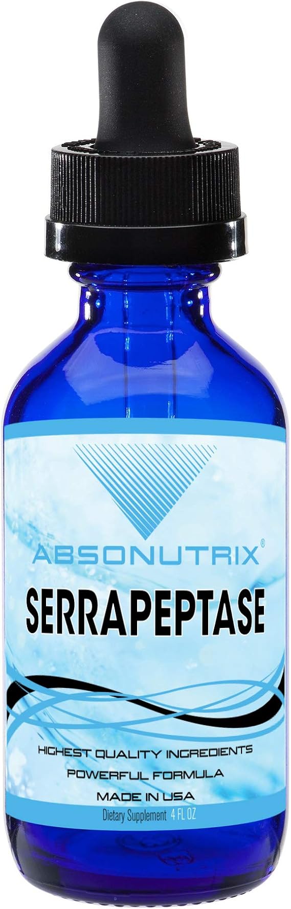 Serrapeptase Enzyme 583mg,125000 spu, 4 Oz Drops, 118 Servings, Made in USA, Quick Absorption, Quality Ingredients, Third-Party Tested, Non-GMO, GMP Certified, Cruelty Free Products