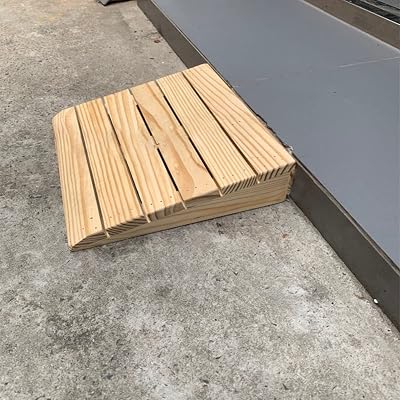 Wooden Curb Ramp for Mobility Scooter, Portable Threshold Ramps, Non-Slip Curb Ramp for WheelchairDoorwaysStepsCars Size : 25.8307cm