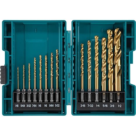 Makita B-65399 Impact Gold 14 Pc. Titanium Drill Bit Set, 14 in. Hex Shank