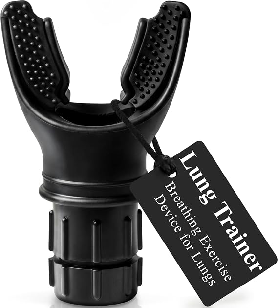 EXPAND-A-LUNG | Breathing Exercise Fitness Trainer | Inspiratory Muscle Strength Tool | Breathe Easier with Stronger Lungs | Dual-Way Inhale-Exhale Adjustable Resistance Settings