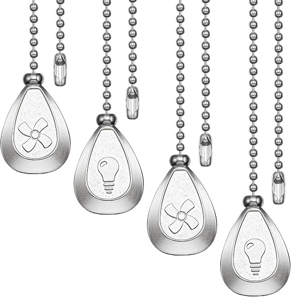 Patelai 4 PCS Ceiling Fan Pull Chain Extender Light Ornament