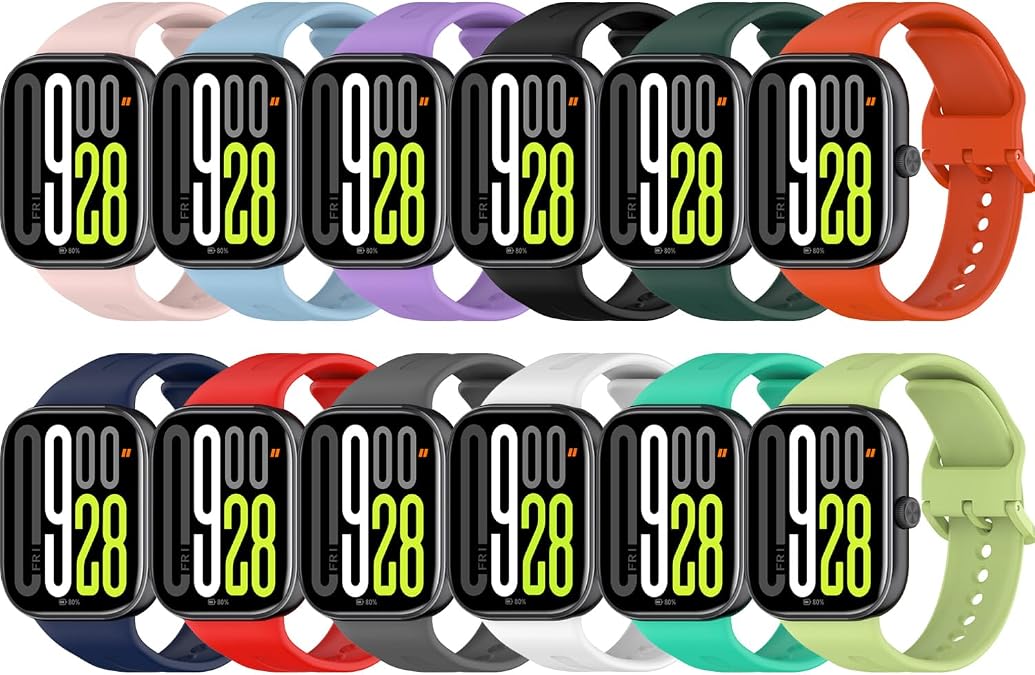 Bands for Xiaomi Redmi Watch 5/Redmi 4 Wrist Bands for Women Men, [12 Pieces] Soft Silicone Strap Replacement Compatible with Xiaomi Watch 5 Smartwatch Correas Multicolors Change Belts