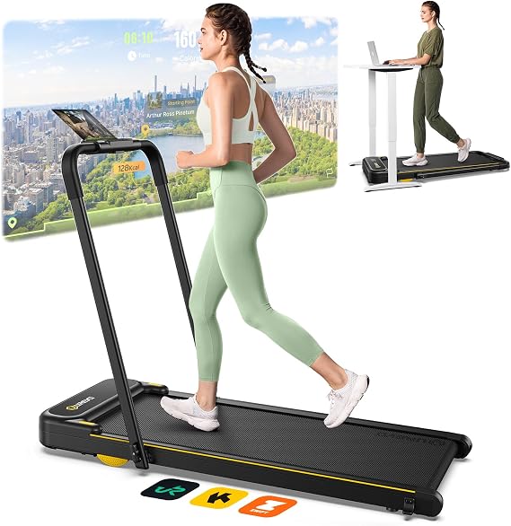 UREVO Strol Smart Walking Pad with 12% Incline/non, Under Desk Treadmill