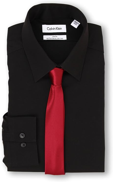 Calvin Klein Men's Slim Fit Non-Iron Herringbone Dress Shirt