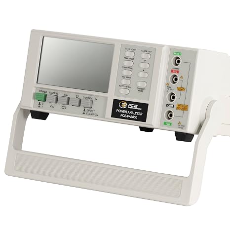 PCE Instruments PCE-PA6000 Power Quality Analyzer, for Electrical Testing, Measures Voltage, Current, Power, and Harmonics, Features Logging, USB Interface, and Color Display