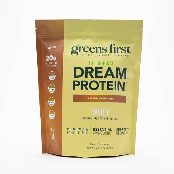 Greens First Dream Protein Powder Whey, Caramel Cappuccino, 25 oz