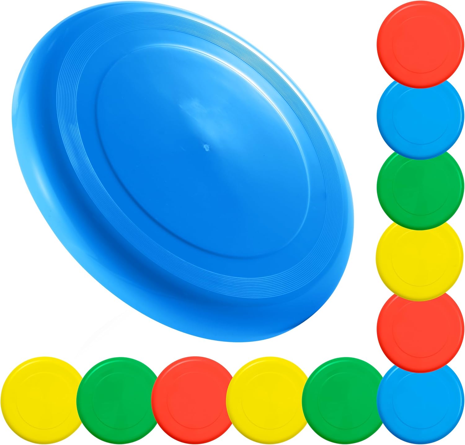 Bramble - Pack 9" Frisbee Flying Disc Saucers for Kids & Adults Outdoor Fun Play Activity - 3 Assorted Colours, 23cm