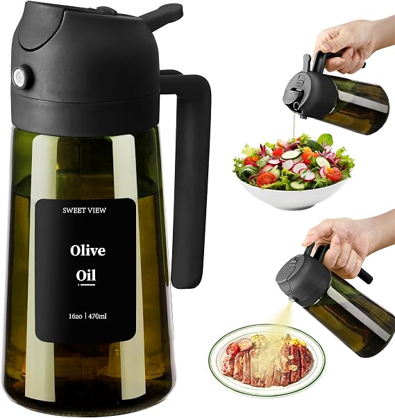 SWEET VIEW Olive Oil Dispenser and Sprayer 16oz/470ml