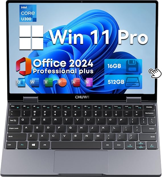 CHUWI Laptop 2 in 1 MiniBook X Office 2024 U300 16GB + 512GB Win11 Pro