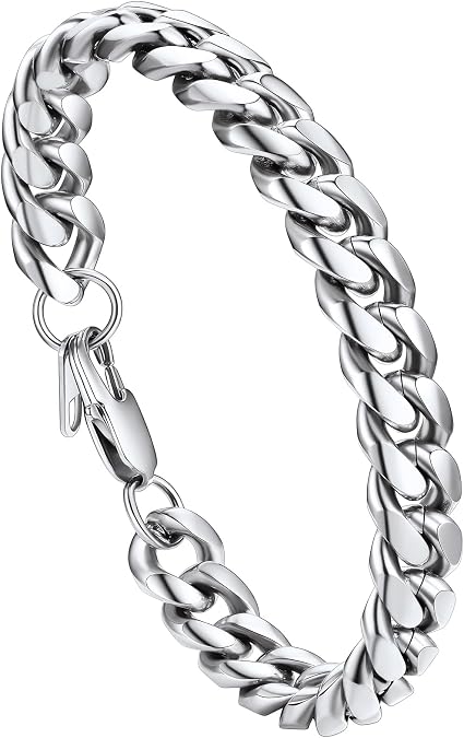 ChainsHouse Cuban Link Bracelet for Men Women,Waterproof Hip Hop Jewelry