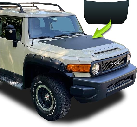 Black Matte Black Hood Blackout Decal Vinyl Racing Stripe Kit Graphics Sticker Compatible with Toyota FJ-Cruiser 2007-2015 (Matte Black)
