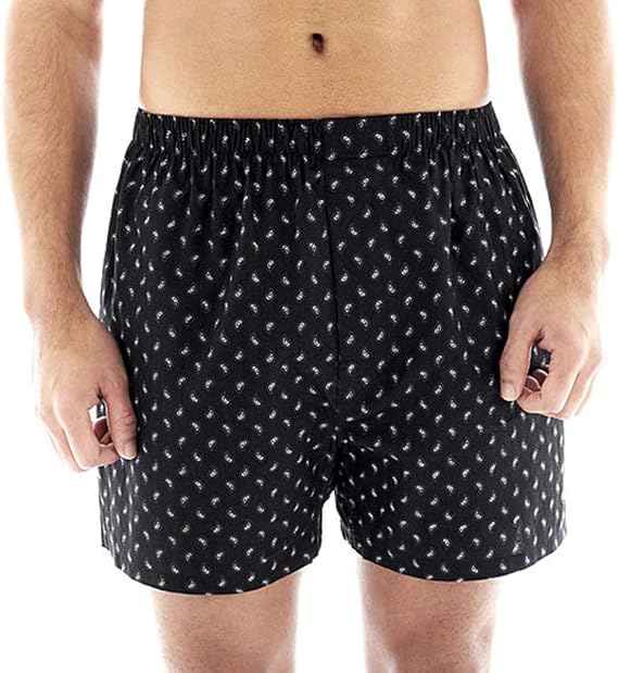 Stafford 4 Pack Woven Cotton Boxers (Large, Black Plaid)