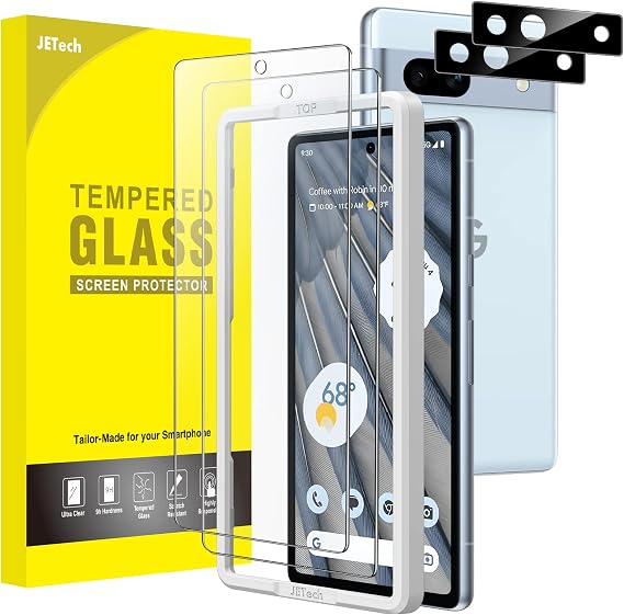 JETech Screen Protector for Google Pixel 7a, 2+2 Pack
