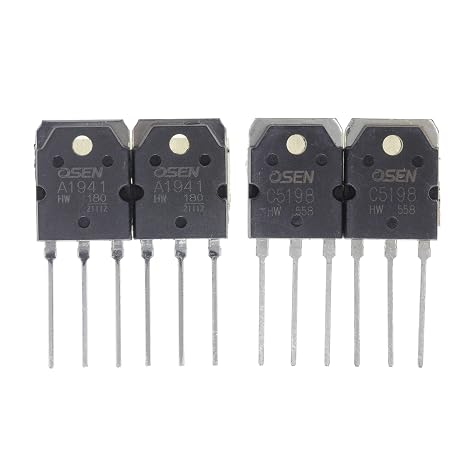 2 Pair A1941 (2SA1941) + C5198 (2SC5198) NPN PNP Silicon Power Transistor TO-3PN 120V 11A 120W hFE:80-160