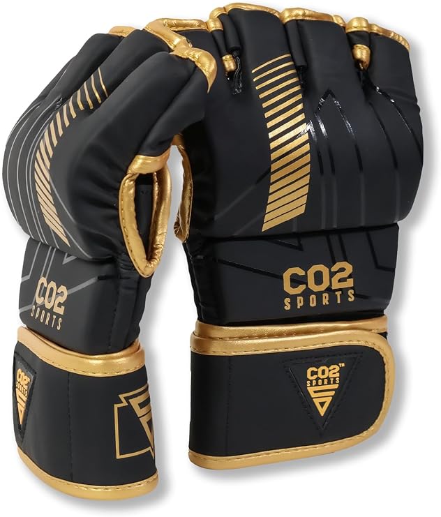 MMA Gloves for Men & Women Hybrid Open Palm Sparring Gloves for Kickboxing, Heavy Bag, Boxing, UFC, Muay Thai, Martial Arts Training