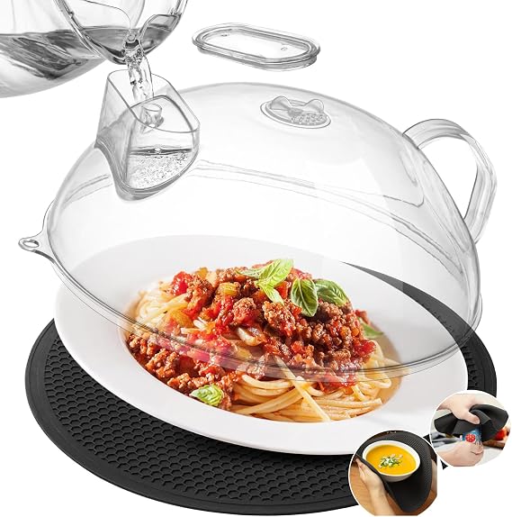 Microwave Splatter Cover, Clear, 10" Plate & 12" Mat