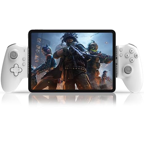 Crotrain Type C Mobile Gaming Controller for iPad and Tablet (Within 6.7-11") USB C Game Gamepad with Hall Joysticks/Hall Trigger/Turbo/Back keys, Streaming on PS5/PS4/Xbox/PC, Cloud Gaming Controller