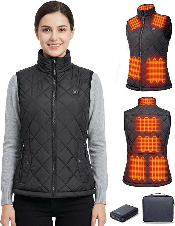 Heated Vest Women, 16000mAh 7.4V Battery, Smart Temp Control