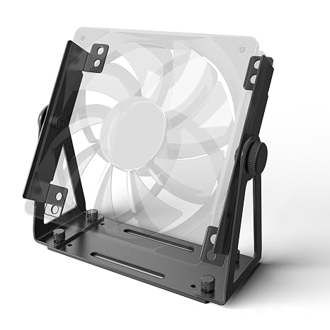 Computer Fan Stand - 120mm 140mm PC Fan Desk Stand, Heavy Duty Metal Adjustable Mount with 360 Rotation, Desktop Cooling Stand for PC, Router & Electronics (Fan Not Included)