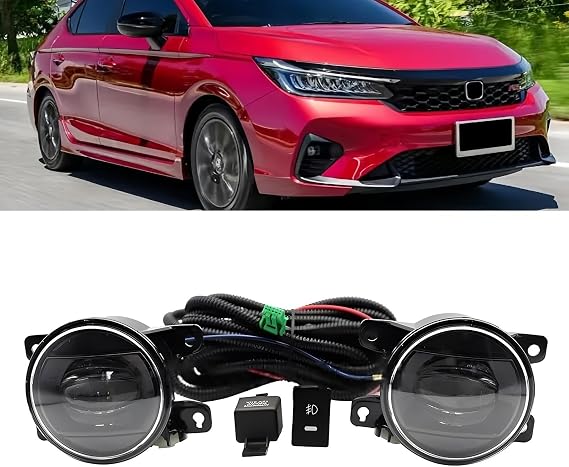 1 Pair Car Front Bumper Fog Lights Compatible With Honda CITY City 2023 2024 OEM Style Replacement Fog Lamp Kit