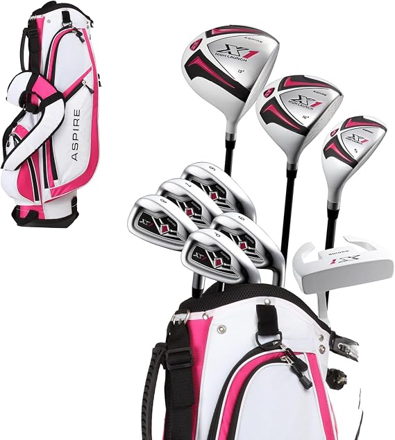 Aspire X1 - Women's Complete Golf Club Set | Graphite Shafts, Fairway & Hybrid, Irons Through Wedge, Putter, Headcovers, Right-Handed, Petite To Regular