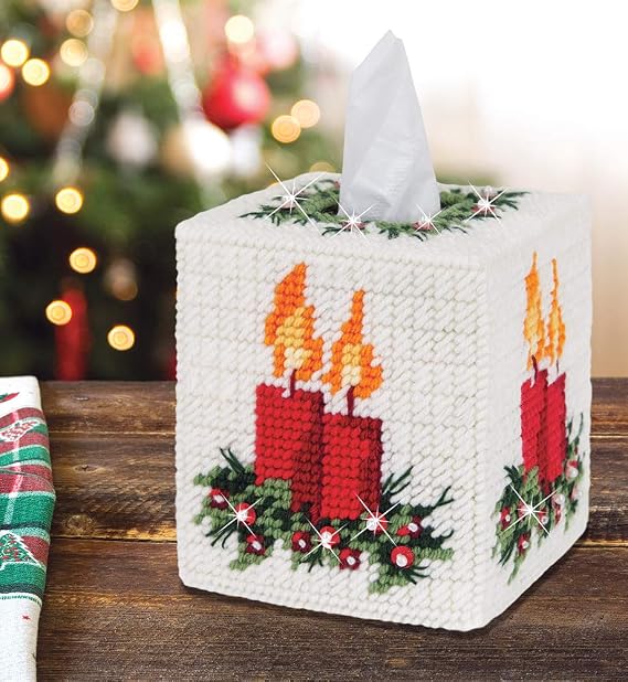 Mary Maxim Plastic Canvas Tissue Box Kit 5"-Warm Glow (7 Count)