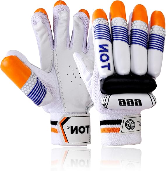 TABAKH SS TON 999 Cricket Batting Gloves Cotton Mens, Right Hand - White