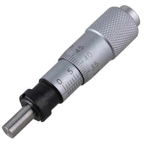 Micrometer Head Measure Tool 0-13mm Flat Type Plain Thimble Silver +/-0.01mm Accuracy