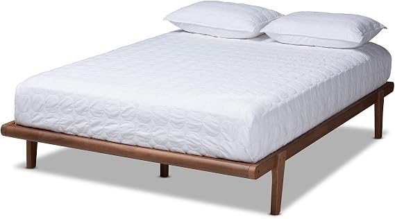 Baxton Studio Bed Frame, Double, Brown