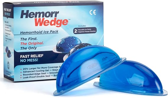Haemorrhoid Treatment Ice Pack - Silicone Gel Freeze Pack, Pair with Case