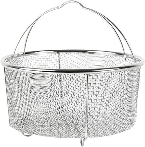 Stainless Steel Frying Basket Versatile Steaming Basket Convenient Cooking Tools Air Fryer Accessories for Air Fryers, 20.5x9.5cm, Silver