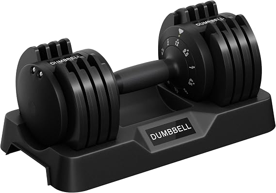 Yaheetech Adjustable Dumbbells Pair, 24KG/18KG/12KG Quick-Adjust Weights