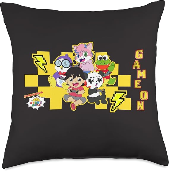 Ryan's World Game On Characters Throw Pillow