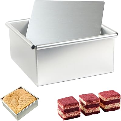 5 Inch Cake Pan Anodized Aluminum Square Cake Pan 5x5x2.28 Inch Mold with Removable Bottom for Cheesecake Chiffon Brownies 5