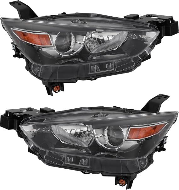 Front Halogen Headlights Assembly Left+Right Side for 2016-2022 Mazda CX-3 Sport/Touring/GX/GS w/o LED DRL Head Lights Direct Replacement Headlamps Assy Set (A Pair (Headlights))