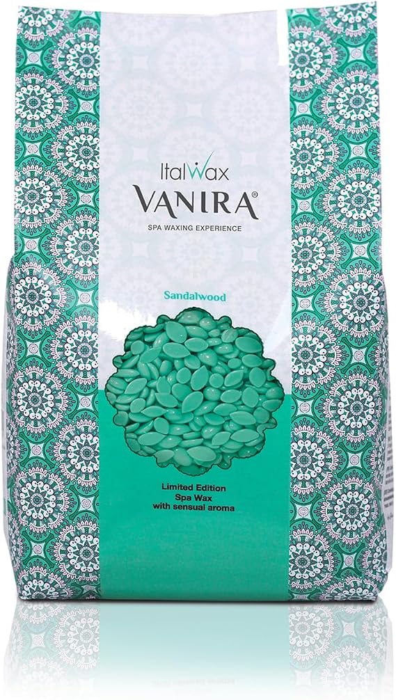 Italwax Vanira Sandalwood – 800ml (27.05 fl.oz) Soft Wax for Professional Hair Removal – Ideal for SPA Waxing – Warm Sandalwood Scent