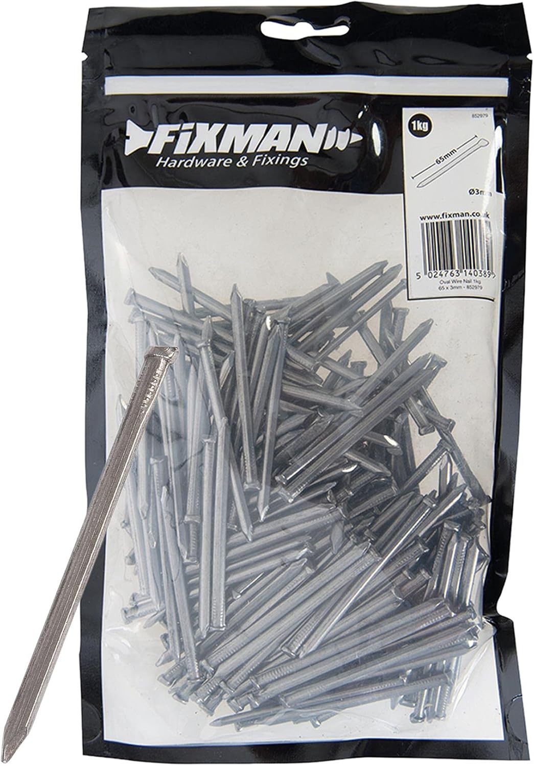 Dapetz Oval Wire Nail 65 X 3mm Steel Easily Punched Below Wood Surfaces 5 Kg