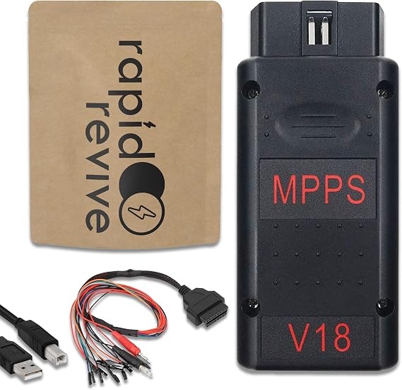 MPPS V18 Diagnostic Tool OBD2 ECU Programmer K-Line CAN OBD Adapter & Cable
