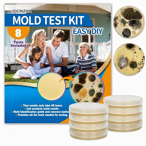 Mold Test Kit for Home -DIY Mold Testing Kit with 8 Individual Tests-Black Mold Detector-Indoor Air Quality Tester-Mold Identification Guide-Free Lab Analysis-Fast and Reliable Mold Detector at Home