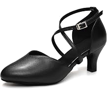 Women's Ballroom Dance Shoes Closed Toe Character Shoes Salsa Tango Modern Practice Dancing Shoes with 6cm Heel,DSL666