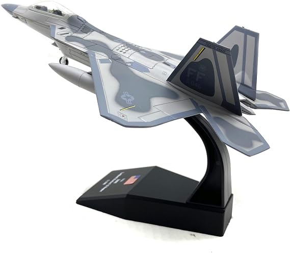 Enatuther 1/100 Scale F-22 Raptor Model Airplane Fighter Jet Model Diecast Military Fighter Model for Men