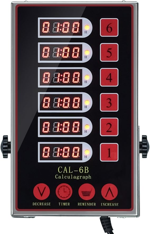 Commercial Kitchen Timer 6 Channel Digital Loud Alarm Cook Timer