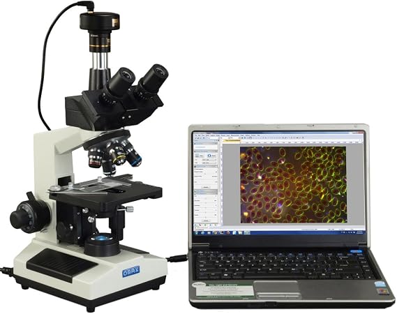 OMAX 40X-2500X Brighter Darkfield LED Trinocular Compound Microscope with 9MP Digital Camera - M837ZL-A191BD-C90U