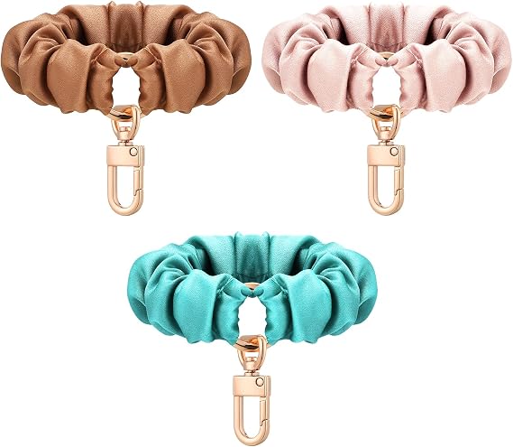 Jadive 3 Pcs Scrunchie Keychain Wristlet